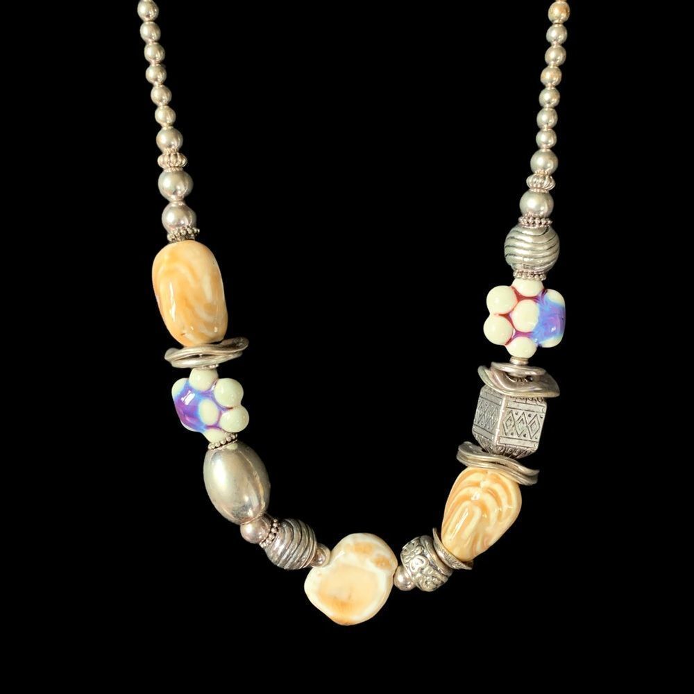 Silver statement necklace